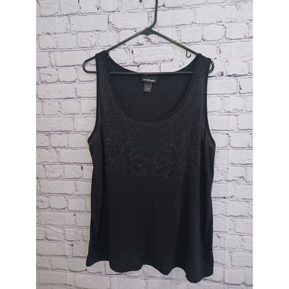 Lane Bryant Embellished Tank Top Women's‎ Plus Size 14/16 Black - Picture 1 of 6